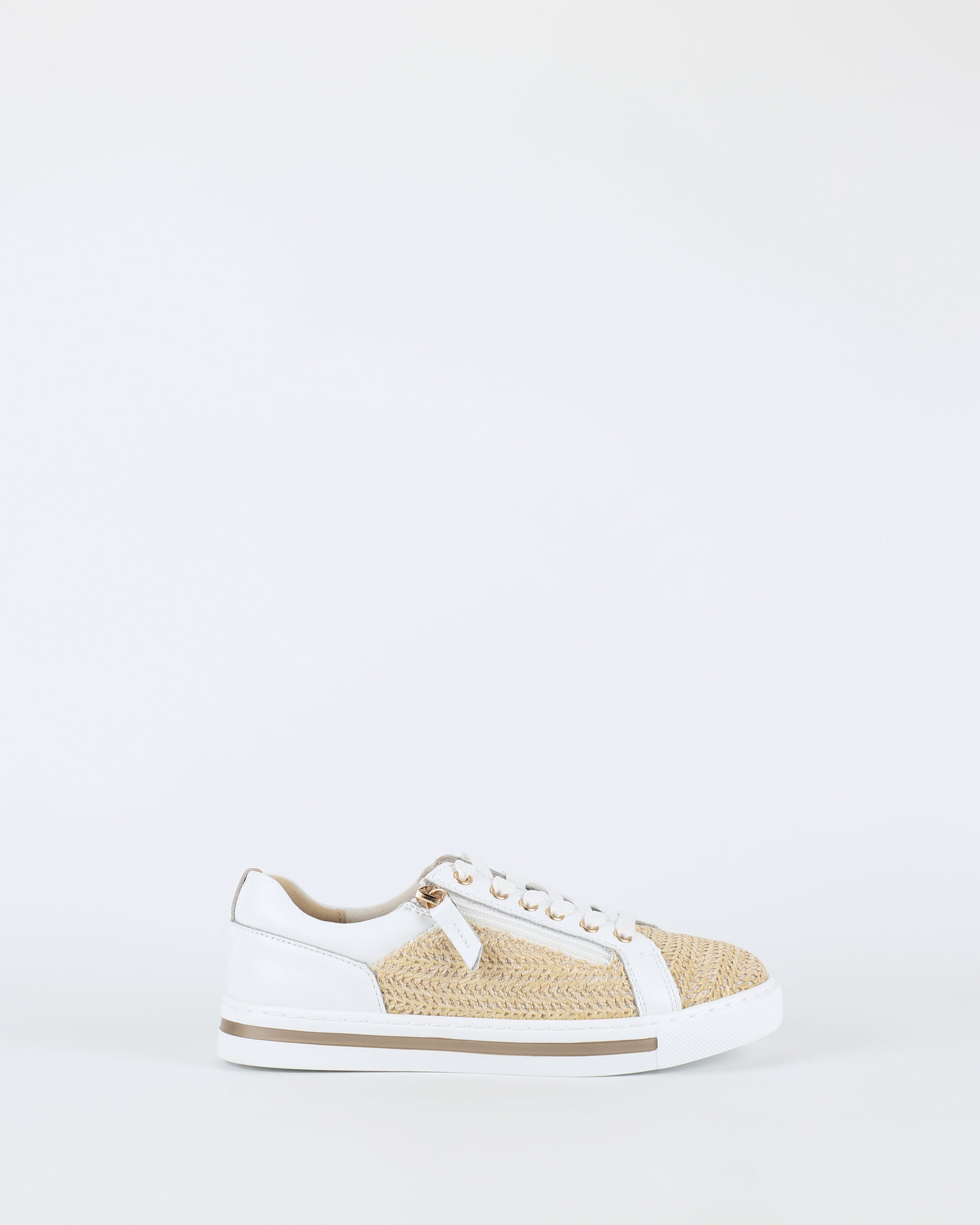 Kiki – Women's White Raffia Sneakers by Bay Lane