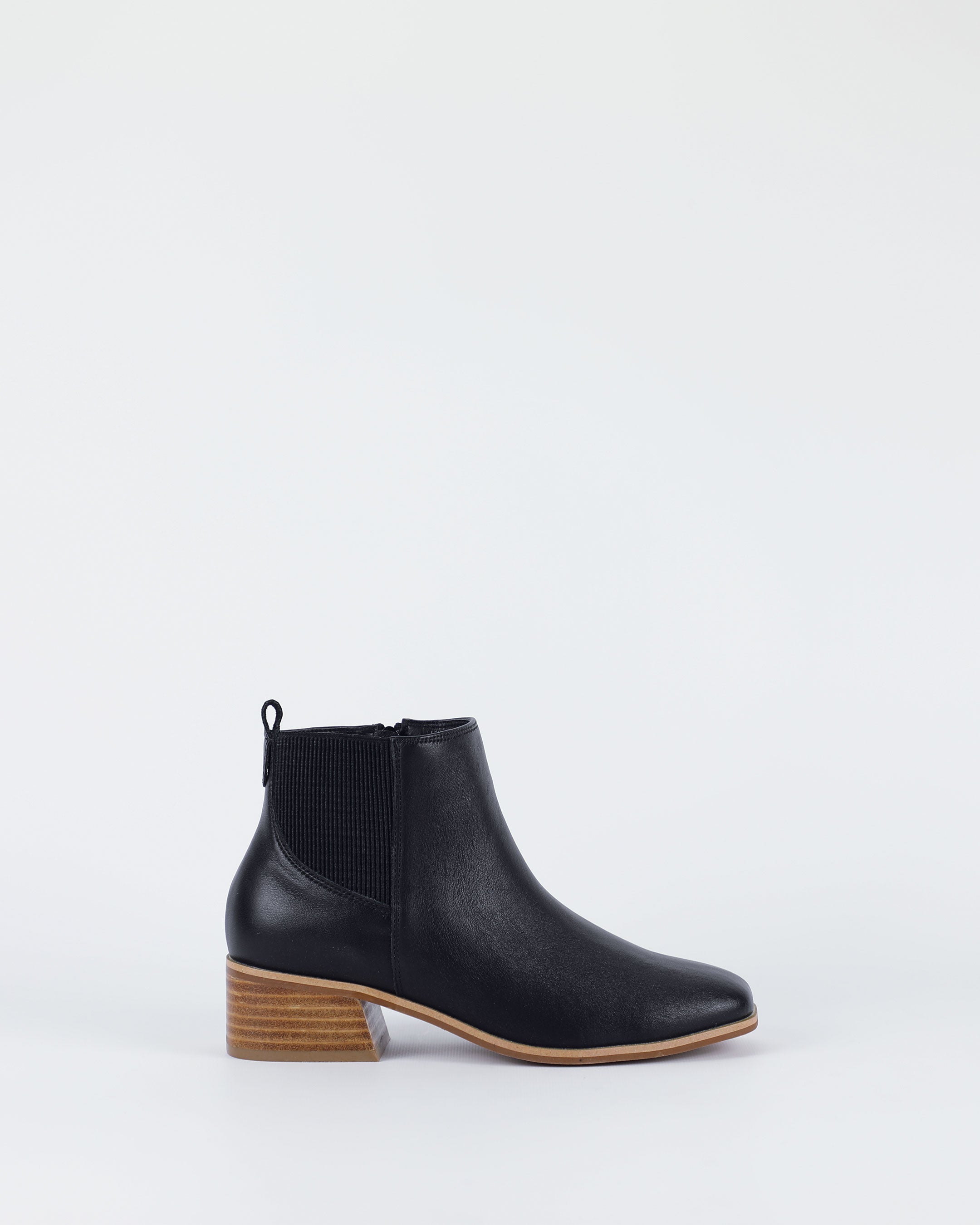 Black leather ankle boot by BayLane