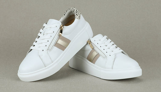 How to wear white platform sneakers