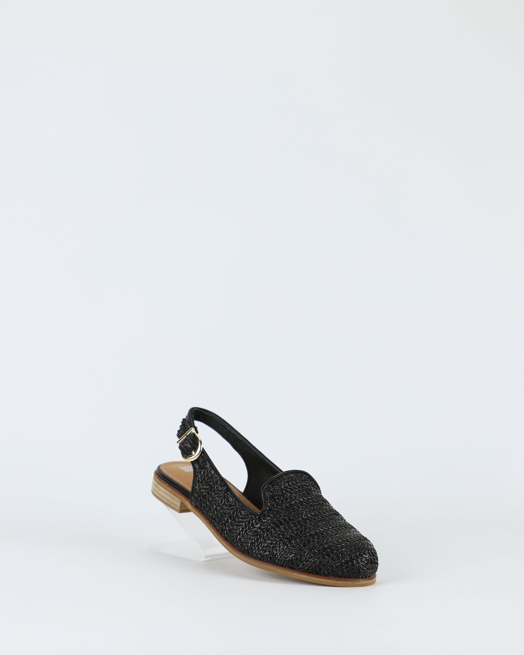Blair – Women's Black Raffia Leather Shoe by Bay Lane
