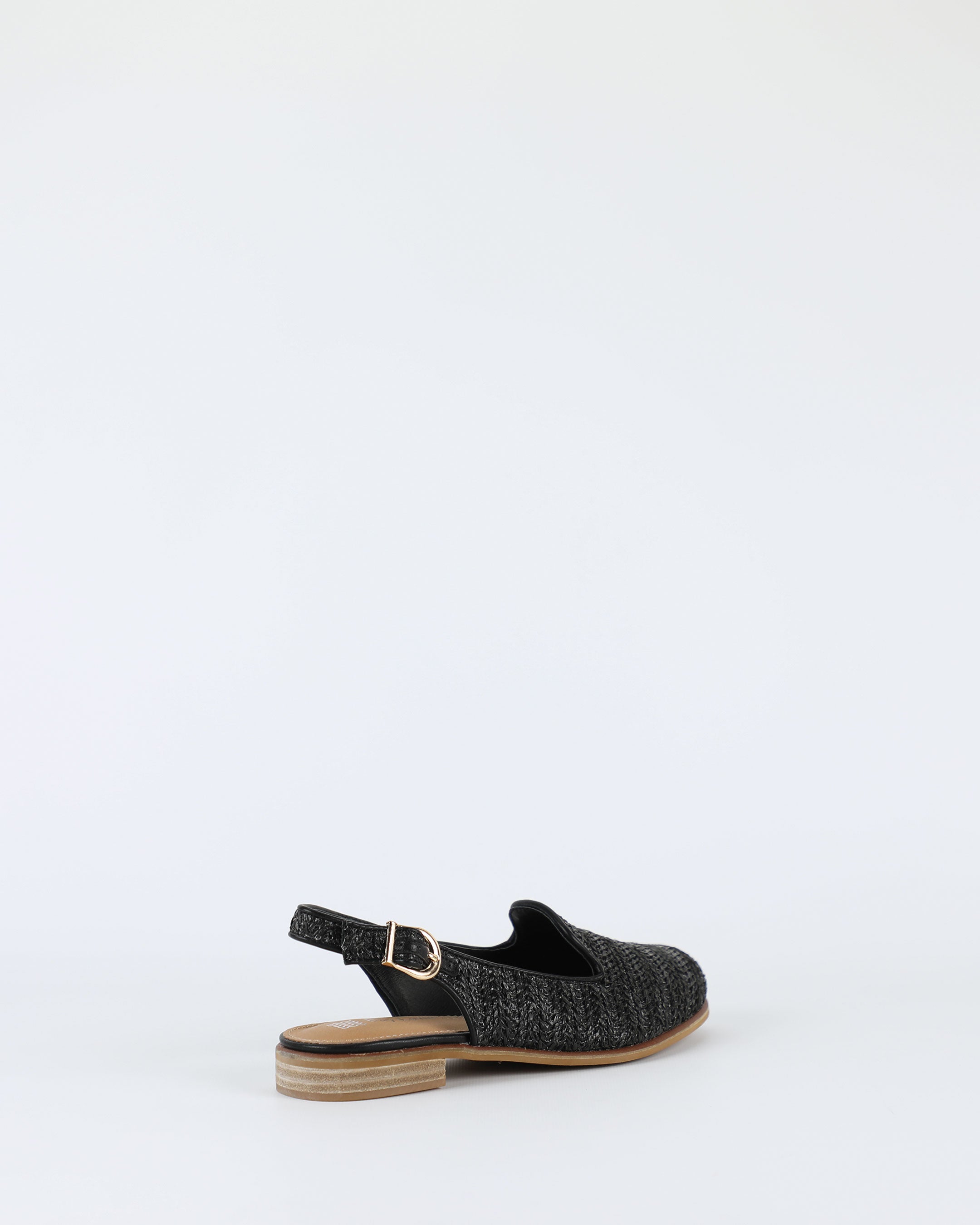 Blair – Women's Black Raffia Leather Shoe by Bay Lane