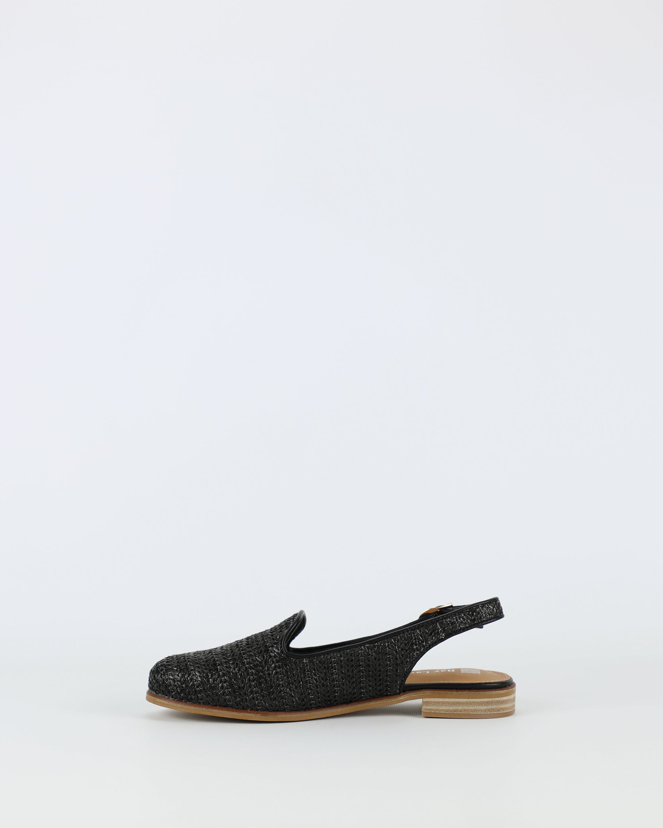 Blair – Women's Black Raffia Leather Shoe by Bay Lane