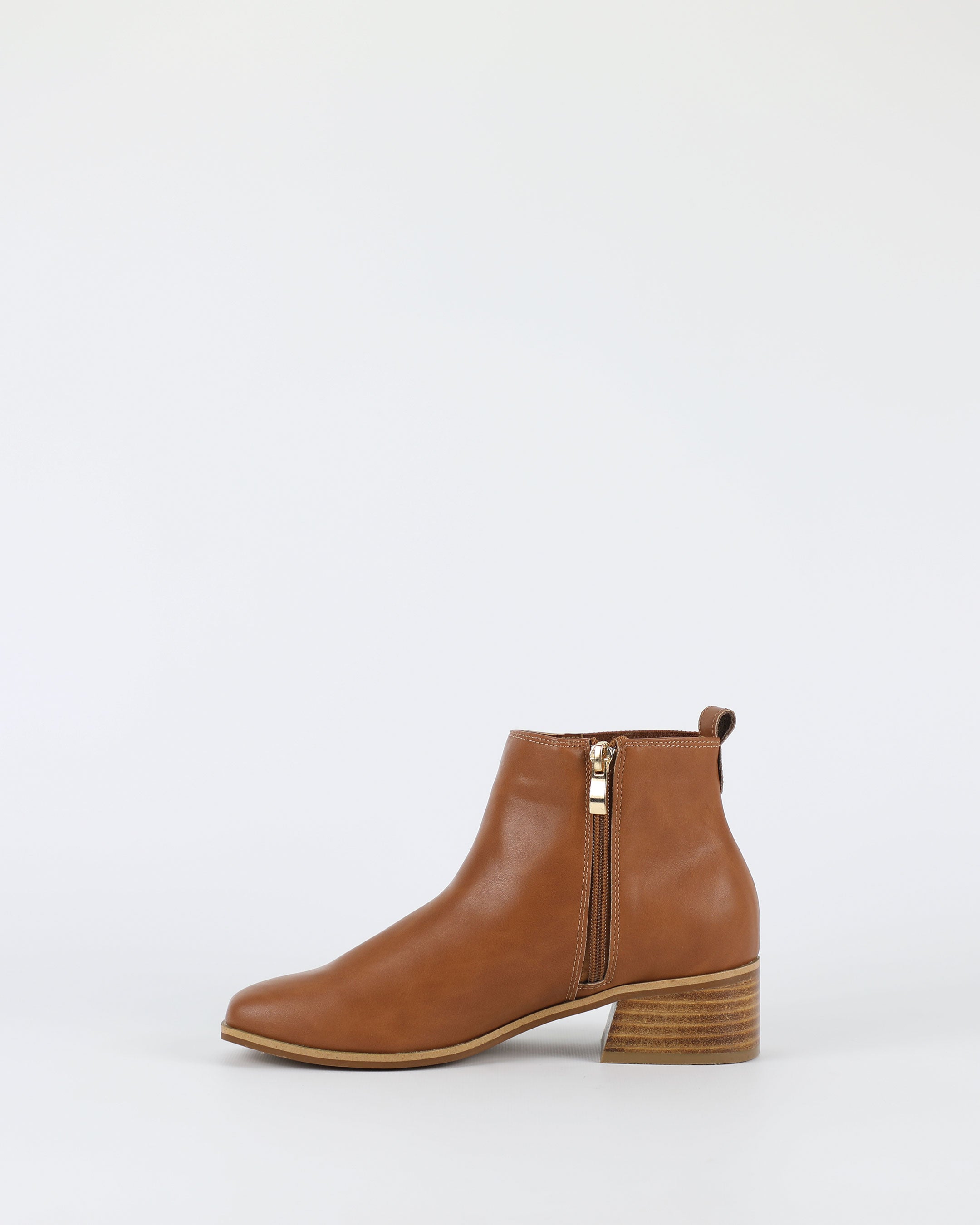 Tan leather ankle boot by BayLane