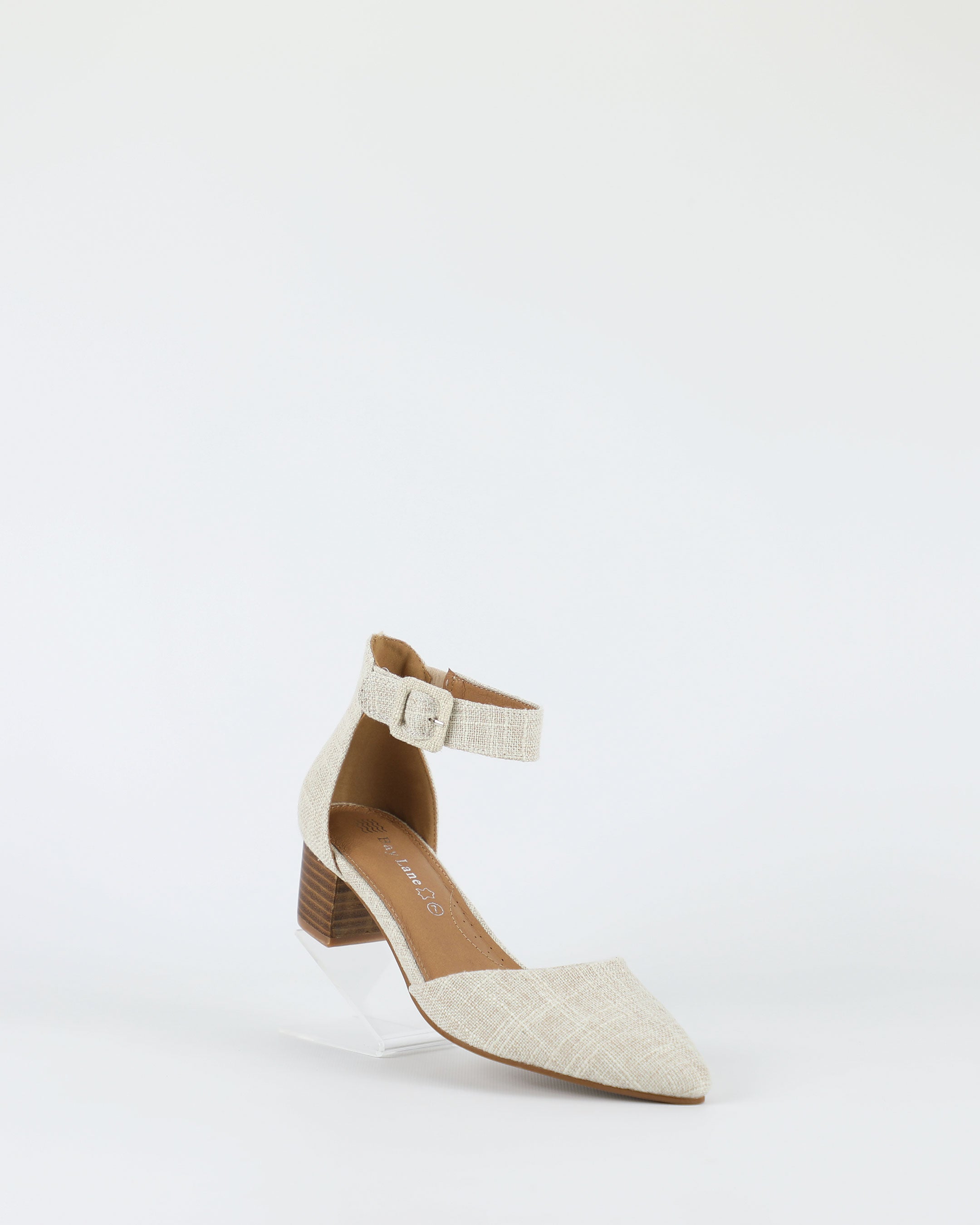 Tasman – Women's Beige Linen Leather Sandal by Bay Lane