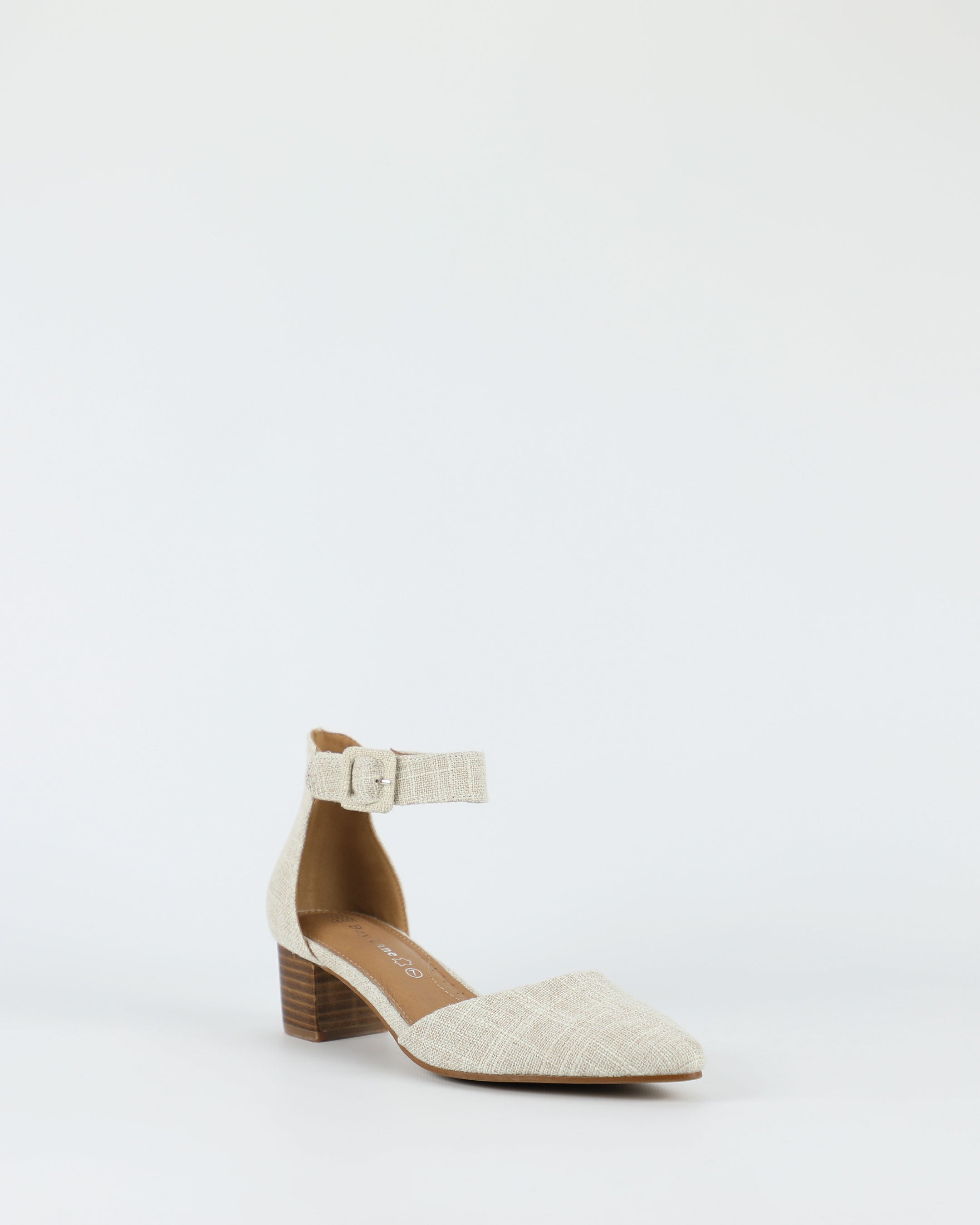 Tasman – Women's Beige Linen Leather Sandal by Bay Lane