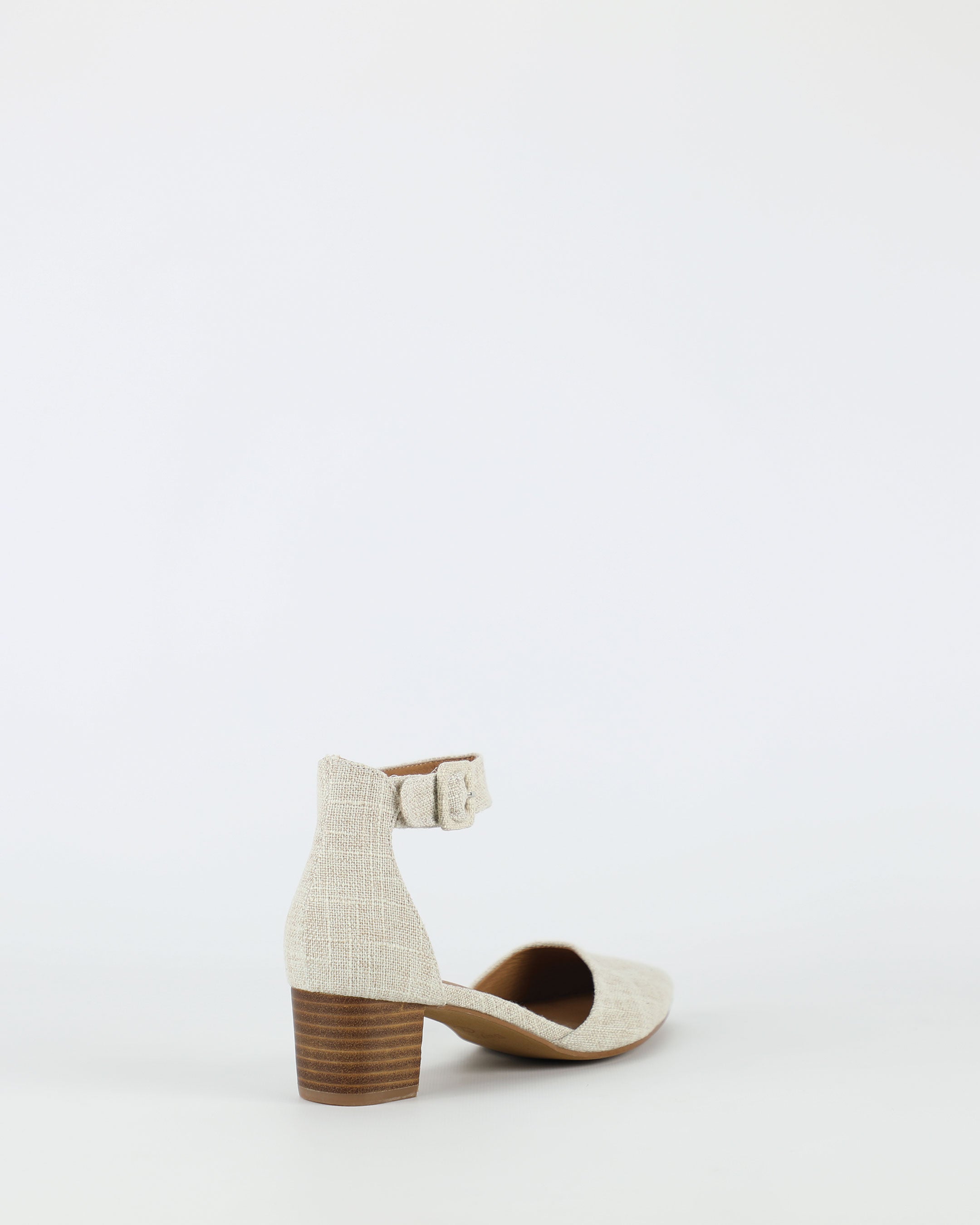 Tasman – Women's Beige Linen Leather Sandal by Bay Lane